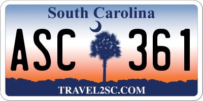 SC license plate ASC361