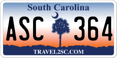 SC license plate ASC364