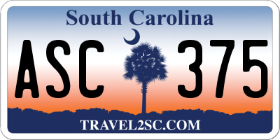 SC license plate ASC375