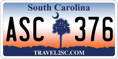 SC license plate ASC376