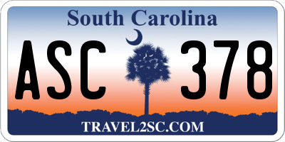 SC license plate ASC378