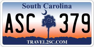 SC license plate ASC379