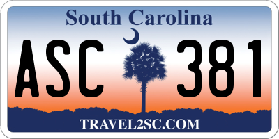 SC license plate ASC381