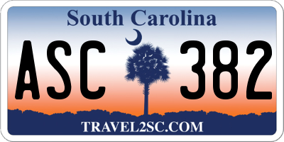 SC license plate ASC382
