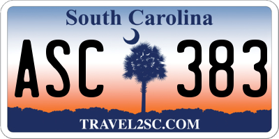 SC license plate ASC383