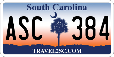 SC license plate ASC384