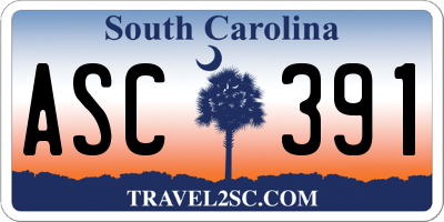 SC license plate ASC391