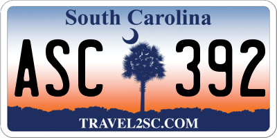 SC license plate ASC392