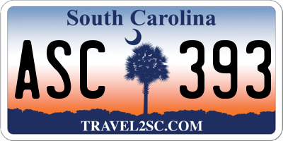 SC license plate ASC393
