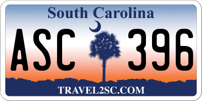 SC license plate ASC396