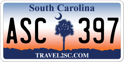 SC license plate ASC397
