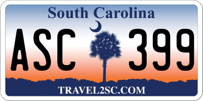 SC license plate ASC399