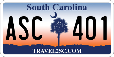 SC license plate ASC401