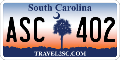 SC license plate ASC402