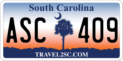 SC license plate ASC409