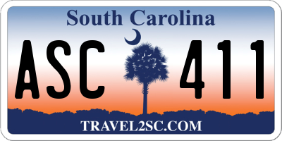 SC license plate ASC411
