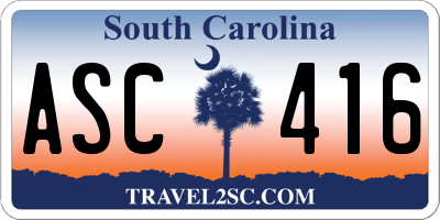 SC license plate ASC416