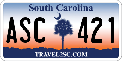 SC license plate ASC421