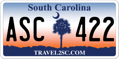 SC license plate ASC422