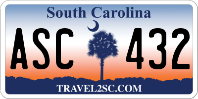 SC license plate ASC432
