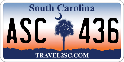 SC license plate ASC436