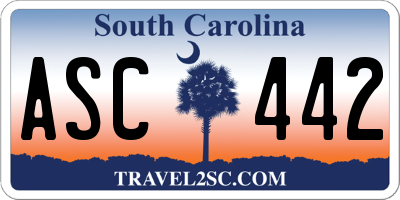 SC license plate ASC442