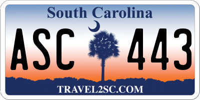 SC license plate ASC443