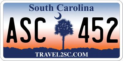 SC license plate ASC452