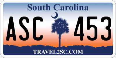 SC license plate ASC453
