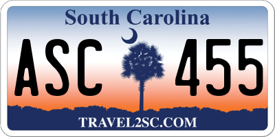 SC license plate ASC455