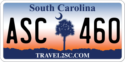 SC license plate ASC460