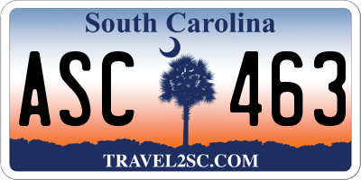 SC license plate ASC463