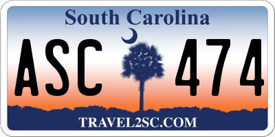 SC license plate ASC474