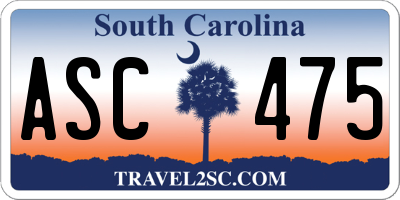 SC license plate ASC475