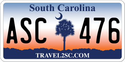 SC license plate ASC476