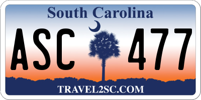 SC license plate ASC477