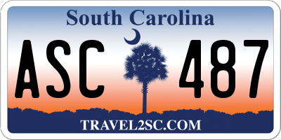 SC license plate ASC487