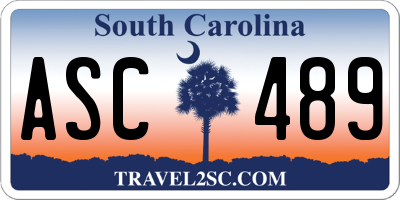 SC license plate ASC489
