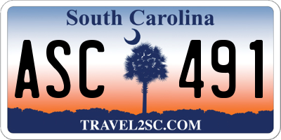 SC license plate ASC491