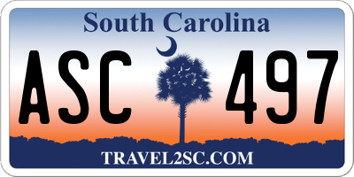 SC license plate ASC497