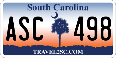 SC license plate ASC498