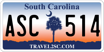SC license plate ASC514