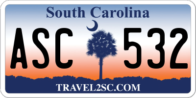 SC license plate ASC532