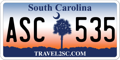 SC license plate ASC535