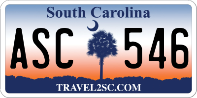 SC license plate ASC546