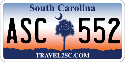 SC license plate ASC552