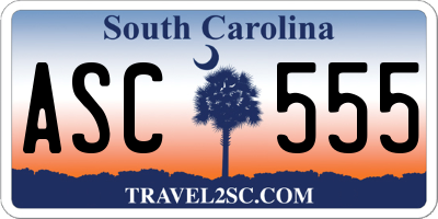 SC license plate ASC555
