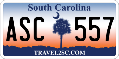 SC license plate ASC557