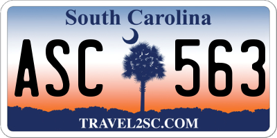 SC license plate ASC563