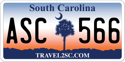 SC license plate ASC566
